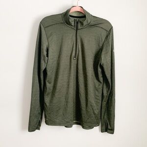 Nike Dri-Fit Dark Green Space dye Long Sleeve 3/4 Zip athletic top Medium